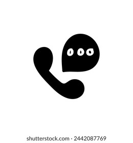 Icono plano dibujado a mano para la llamada