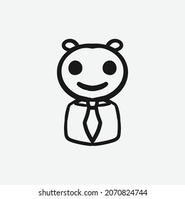 hand drawn flat icon character vector