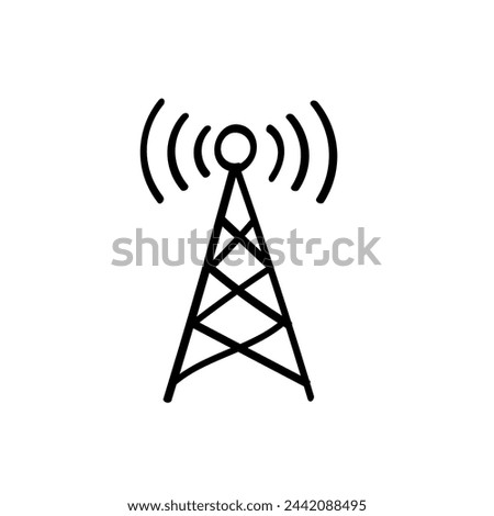 Hand Drawn flat icon for communication tower