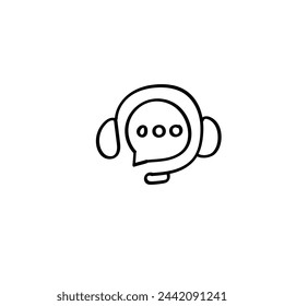 Hand Drawn flat icon for customer service