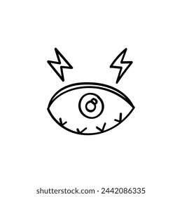 Handgezeichnetes flaches Symbol für trockene Augen