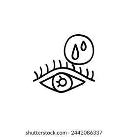 Icono plano dibujado a mano para ojos secos