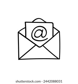 Hand Drawn flat icon for email