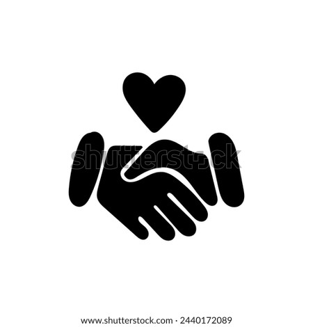 Hand Drawn flat icon for friends handshake