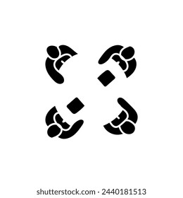 Hand Drawn flat icon for group discussion