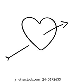 Icono plano dibujado a mano para el corazón