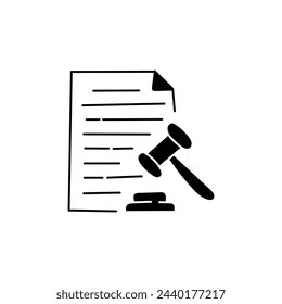 Hand Drawn flat icon for legal document