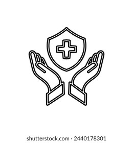 Icono plano dibujado a mano para el seguro de vida
