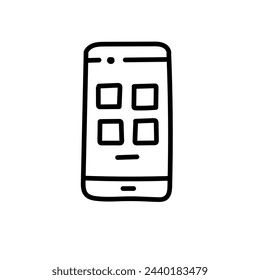 Hand Drawn flat icon for mobile app