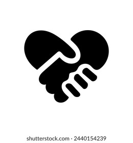 Icono plano dibujado a mano para la paz o apretón de manos