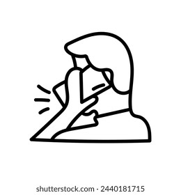 Hand Drawn flat icon for phone call