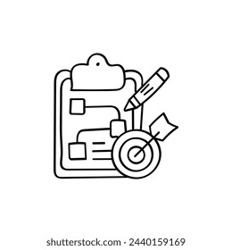 Icono plano dibujado a mano para la planificación