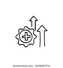Handgezeichnetes flaches Symbol für Reputationsmanagement