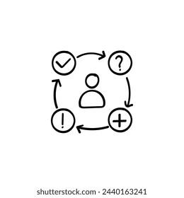 Hand Drawn flat icon for routine