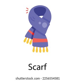 A hand drawn flat icon of scarf 