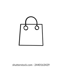 Hand Drawn flat icon for shopping bag
