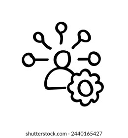 Hand Drawn flat icon for team Skill