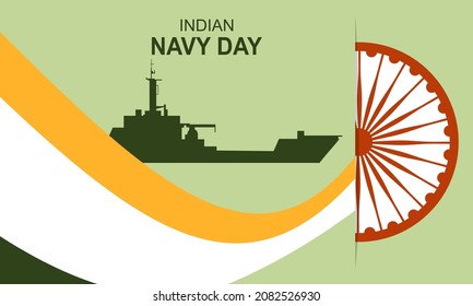 Hand drawn flat indian navy day illustration
