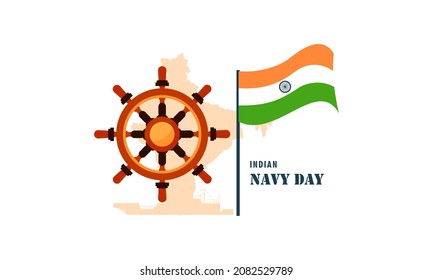 Hand drawn flat indian navy day illustration