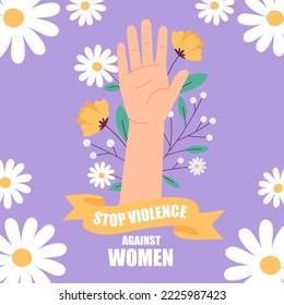 Hand drawn flat international day for the elimination of violence against women