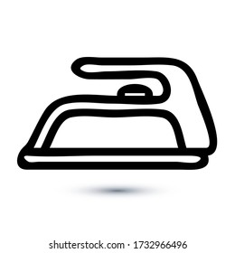 Icono de hierro plano dibujado a mano, signo de vector de contorno, pictograma de estilo lineal aislado en blanco. Ilustración vectorial Eps10.