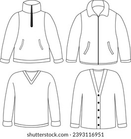 Hand drawn flat kids casual sweater clothes vector design
