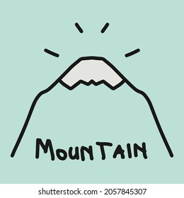 Hand drawn flat mountain logo icon, editable vector file for your brand or all of your graphic needs.