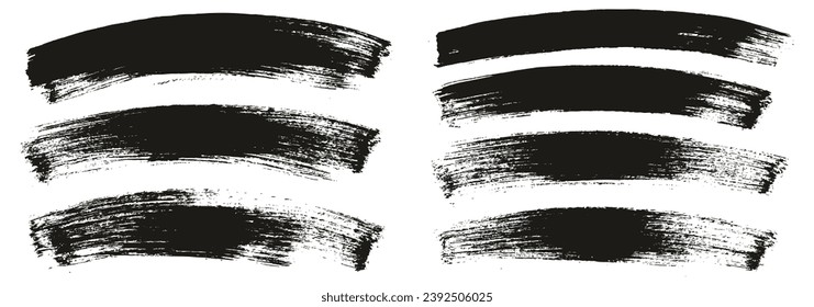 Pincel plano de pintura de mano Pincel grueso de mezcla curvada larga Fondo de alta precisión Resumen conjunto de mezcla de fondo de vectores 