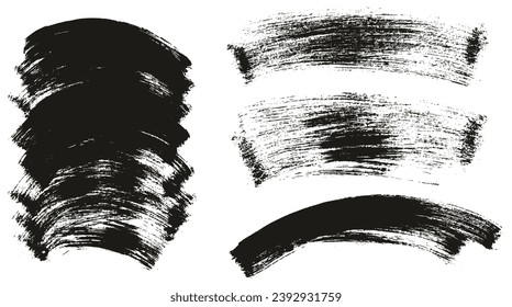 Hand Drawn Flat Paint Brush Thick Long Curved Mix Background High Detail Abstract Vector Background Mix Set 