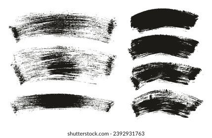 Hand Drawn Flat Paint Brush Thick Long Curved Mix Background High Detail Abstract Vector Background Mix Set 
