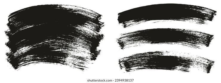 Pincel plano de pintura de mano Pincel grueso de mezcla curvada larga Fondo de alta precisión Resumen conjunto de mezcla de fondo de vectores 