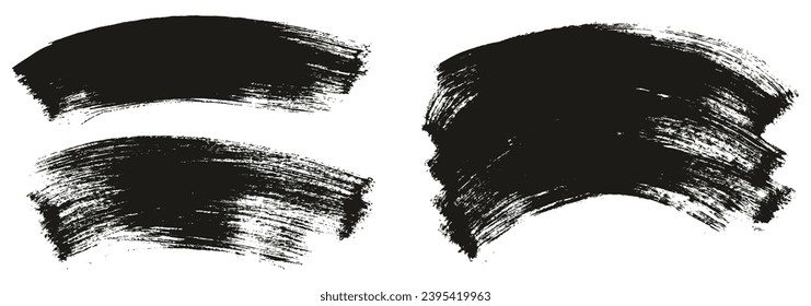 Hand Drawn Flat Paint Brush Thick Long Curved Mix Background High Detail Abstract Vector Background Mix Set 