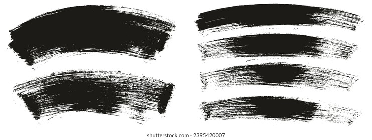 Pincel plano de pintura de mano Pincel grueso de mezcla curvada larga Fondo de alta precisión Resumen conjunto de mezcla de fondo de vectores 