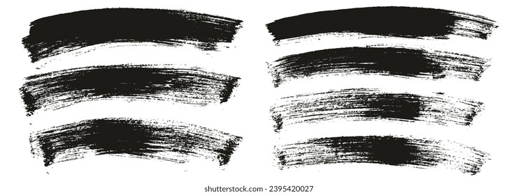 Hand Drawn Flat Paint Brush Thick Long Curved Mix Background High Detail Abstract Vector Background Mix Set 