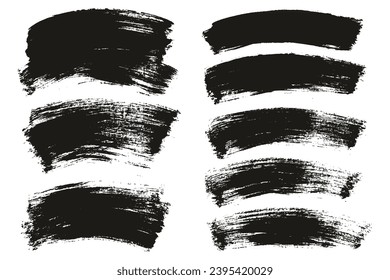 Hand Drawn Flat Paint Brush Thick Long Curved Mix Background High Detail Abstract Vector Background Mix Set 