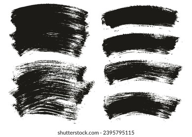 Hand Drawn Flat Paint Brush Thick Long Curved Mix Background High Detail Abstract Vector Background Mix Set 