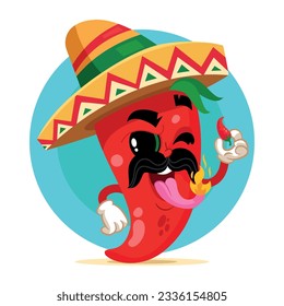 Hand Drawn Flat Pepper Character Cartoon Illustration