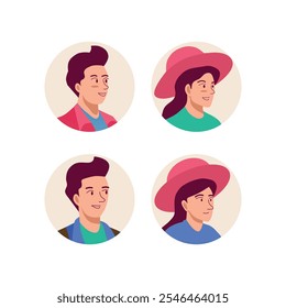 Hand Drawn Flat Profile or Avatar Illustration