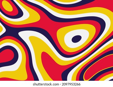Hand drawn flat psychedelic groovy background