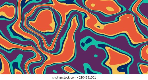 Hand drawn flat psychedelic groovy background
