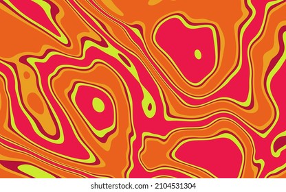 Hand drawn flat psychedelic groovy background
