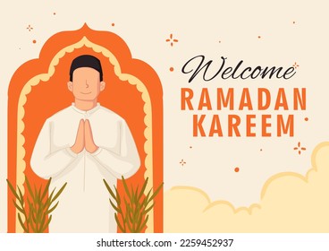 HAND DRAWN FLAT RAMADAN BANNER