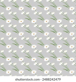 Hand drawn flat small flowers pattern