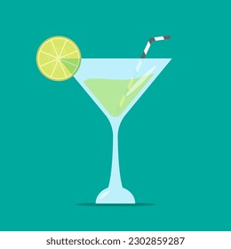 Hand drawn flat soft drink cocktail illustration