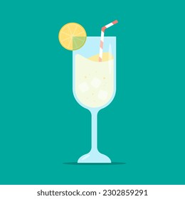 Hand drawn flat soft drink cocktail illustration