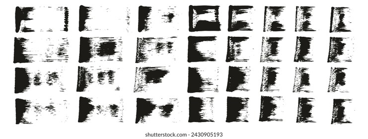 Hand Drawn Flat Sponge Regular Artist Brush Straight Lines Mix High Detail Abstract Vector Background Mix Set 