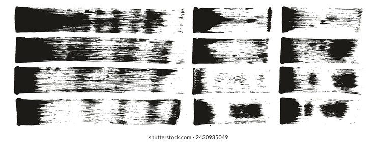 Hand Drawn Flat Sponge Regular Artist Brush Straight Lines Mix High Detail Abstract Vector Background Mix Set 