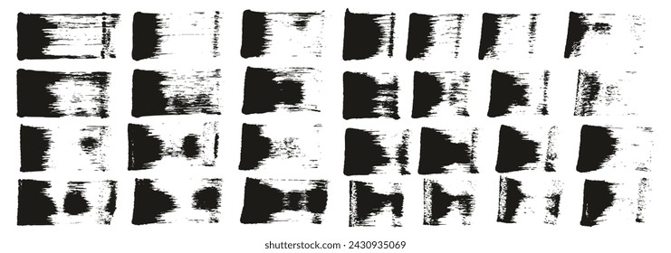 Hand Drawn Flat Sponge Regular Artist Brush Straight Lines Mix High Detail Abstract Vector Background Mix Set 