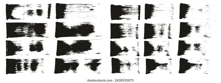 Hand Drawn Flat Sponge Regular Artist Brush Straight Lines Mix High Detail Abstract Vector Background Mix Set 