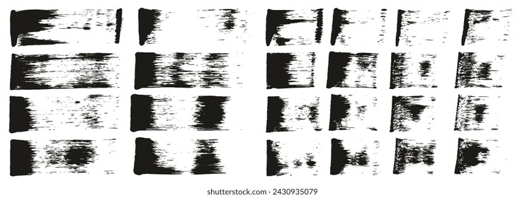 Hand Drawn Flat Sponge Regular Artist Brush Straight Lines Mix High Detail Abstract Vector Background Mix Set 